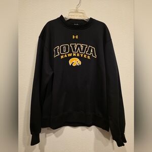 Under Armour Black and Gold Iowa Hawkeyes Crewneck Sweater